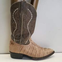 Gran Lider Croc Embossed Leather Western Cowboy Boots Men's Size 6.5 M