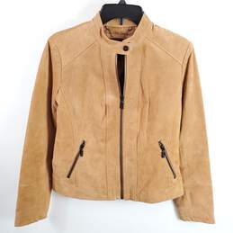 Bernardo Women Brown Suede Leather Jacket M