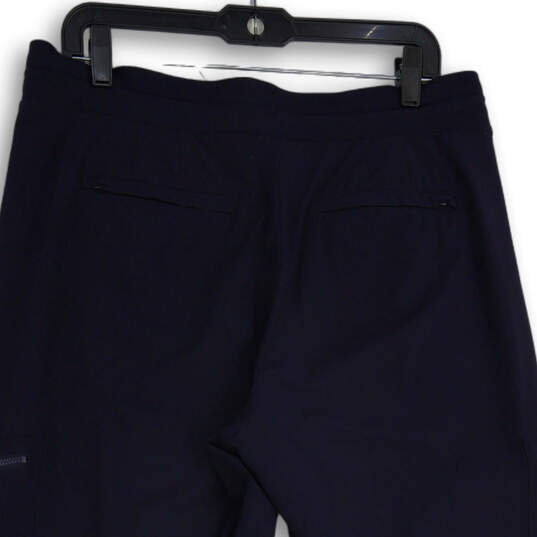 Womens Navy Blue Elastic Waist Tapered Leg Venture Jogger Pants Size 12 image number 4