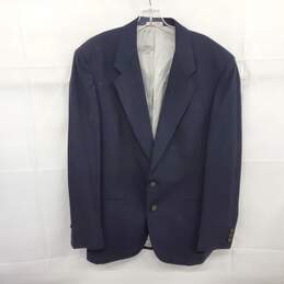 Oscar de la Renta Men's Navy Blue Blazer Jacket Size 42R AUTHENTICATED