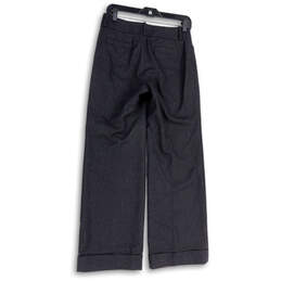 Womens Gray Flat Front Stretch Pockets Straight Leg Dress Pants Size 2P alternative image