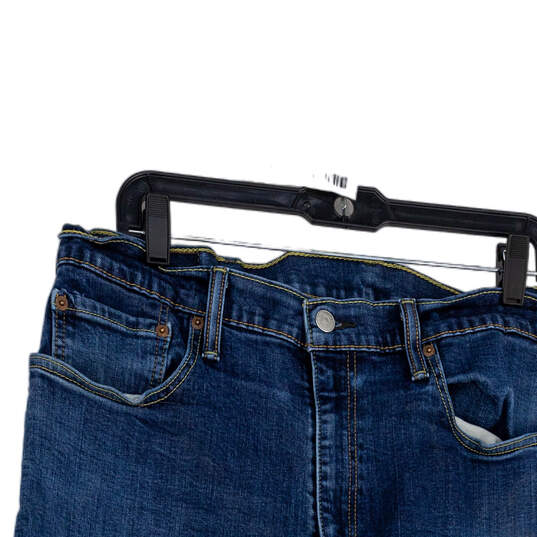 Mens Blue 514 Medium Wash Denim Stretch Pockets Straight Leg Jeans Sz 38x30 image number 3