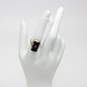 Vintage 14K White Gold Art Deco Filigree Diamond Accent Onyx Ring Size 6.5 - 3.4g image number 1