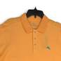 Mens Orange Spread Collar Short Sleeve Golf Polo Shirt Size Medium image number 3