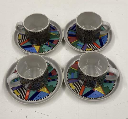 Rosenthal Cup and Saucers Coffee/Tea New Wave Motif Barbara Brenner image number 2