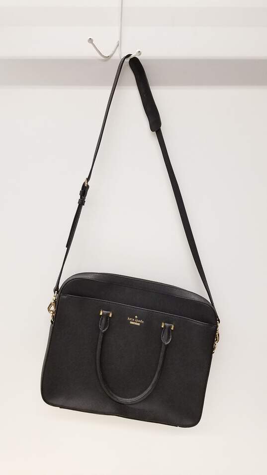 Buy the Kate Spade Saffiano Leather Laptop Bag Black