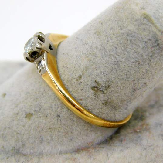 14K Yellow Gold 0.21 CTTW Diamond 3 Stone Ring 1.5g image number 3