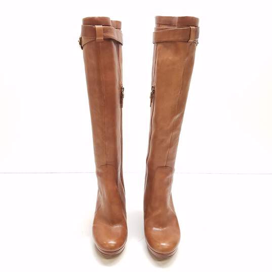 Via Spiga Leather Delta Tall Riding Boots Brown 5.5 image number 5