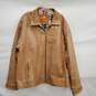 The Territory Ahead Leather MN's Genuine Leather & Plaid Lining Beige Bomber Jacket Size XL image number 1