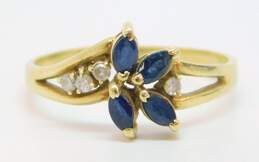 Elegant 14K Yellow Gold Sapphire & Diamond Accent Ring 2.0g alternative image