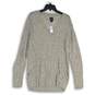 NWT GAP Womens Gray Knitted V-Neck Long Sleeve Pullover Sweater Size M image number 1