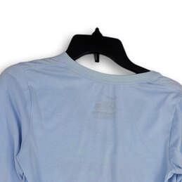 Womens Blue Long Sleeve V-Neck Slim Fit Pullover T-Shirt Size Medium