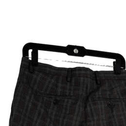 NWT Mens Gray Plaid Stretch Flat Front Pockets Dress Pants Size 30x30 alternative image