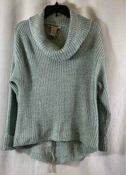 NWT American Rag Cie Womens Green Mock Neck Lace Up Pullover Sweater Size M alternative image