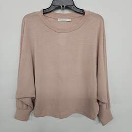 Pink Batwing Long Sleeve Blouse