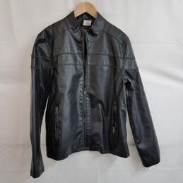 Street Legal leather zip up moto jacket black M