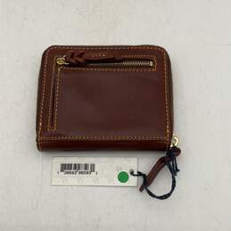 NWT Dooney & Bourke Mens Brown Leather Inner Credit Card Slot Zip Around Wallet