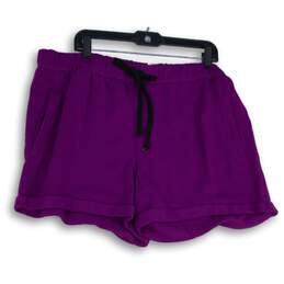Pink Victoria's Secret Womens Purple Pockets Drawstring Sweat Shorts Size 2XL