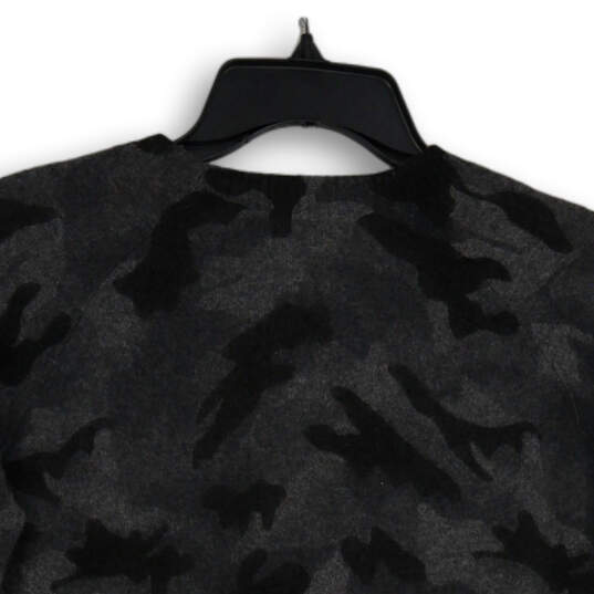 Womens Black Camouflage Crew Neck Long Sleeve Pullover Sweatshirt Size S image number 4