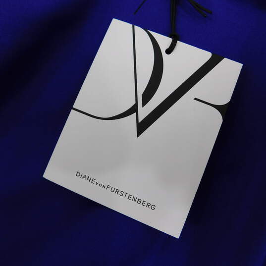 DVF Diane Von Furstenberg Purple Rayon Stretch Blend Mini Sheath Dress Size 0 NWT with COA image number 7