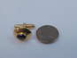 10K Gold Brown Sapphire Cabochon Oval Cuff Links 7.5g image number 6