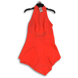 NWT Womens Pink Mock Neck Sleeve Back Cutout Angle Hem Mini Dress Size XL