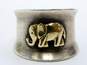 Sterling Silver & 10K Yellow Gold Elephant Tapered Cigar Band Ring 10.7g image number 1