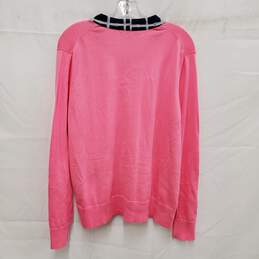 NWT Brooks Brother's WM's Pink Cotton Sweater w Blue & White Scarf Size XL alternative image