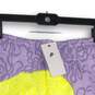 NWT Nike Womens Purple Yellow Elastic Waist Pull-On Athletic Shorts Size Large image number 3