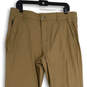 Mens Brown Flat Front Slash Pocket Straight Leg Chino Pants Size 34x34 image number 3