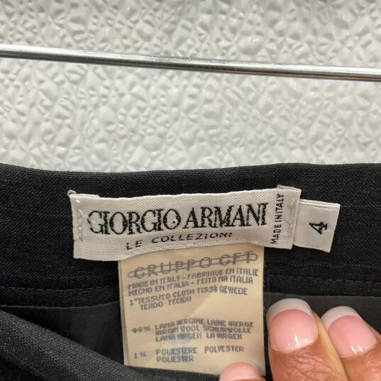 Giorgio Armani Womens Dark Gray Pleated Side Slit A-Line Skirt Size 4 With COA image number 3