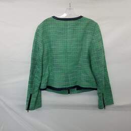 The Limited Green & Navy Blue Cotton Blend Full Zip Knit Top WM Size L NWT alternative image