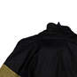 Womens Black Gold Embroidered Mock Neck Full-Zip Windbreaker Jacket Size XL image number 4