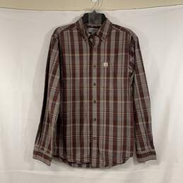 Men's Plaid Carhartt Relaxed Button-Down Shirt, Sz. M