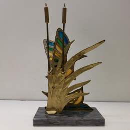 Brass Sculpture 11in Tall Enesco Vintage Brass Ducks alternative image