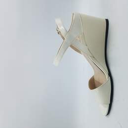 Prada Ankle Strap Wedge Sandals Women's Sz 6.5 Ivory alternative image
