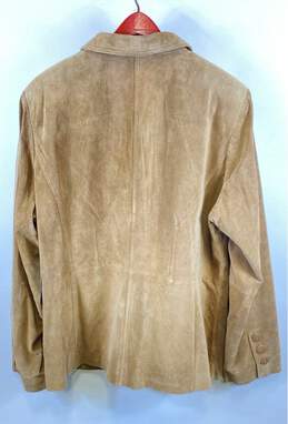 NWT St. John's Bay Womens Dark Tan Suede Single Breasted Blazer Jacket Size XXL alternative image