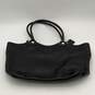 Coach Womens Black Leather Double Handle Zipper Pocket Shoulder Handbag image number 1