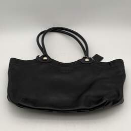 Coach Womens Black Leather Double Handle Zipper Pocket Shoulder Handbag