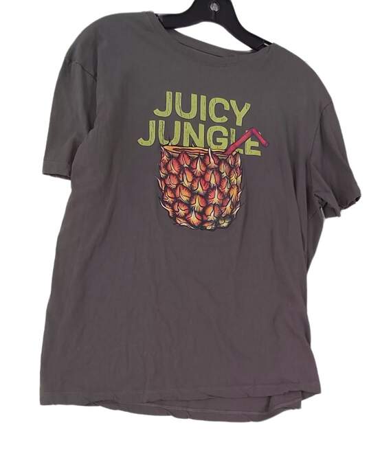 Mens Gray Juicy Jungle Graphic Short Sleeve Crew Neck T-Shirt Size Large image number 3