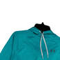 Womens Blue Heat Gear Heather Long Sleeve Drawstring Pullover Hoodie Size L image number 3