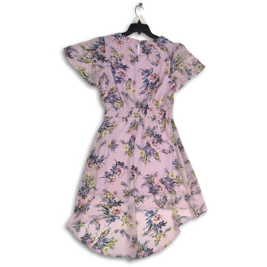 NWT Charming Charlies Womens Purple Hi-Low Hem Fit & Flare Dress Size Small image number 2