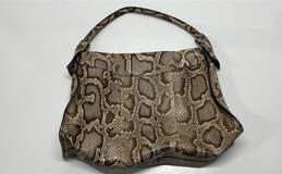 Tods Python Leather Shoulder Tote Bag Beige alternative image