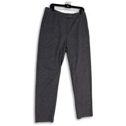 NWT Womens Gray Flat Front Slash Pocket Straight Leg Dress Pants Size 12