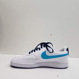 Nike Court Vision Low NBA White, Turquoise Blue Sneakers DM1187-100 Size 7.5 alternative image