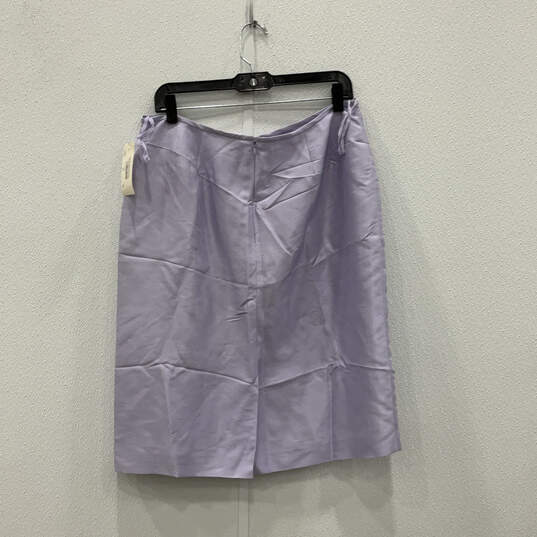 NWT Womens Purple Long Sleeve Shawl Lapel Three Piece Skirt Set Size 16 P image number 4