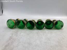 Set Of 6 Bohemian Emerald Green Gold Gilt Floral Drinking Shot Glasses alternative image