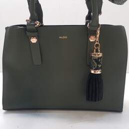 ALDO Zenawien Olive Green Faux Leather Medium Shoulder Satchel Bag