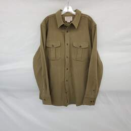 Filson Olive Green Cotton Button Up Shirt MN Size L
