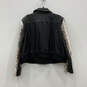 NWT Womens Black Animal Print Long Sleeve Full-Zip Biker Jacket Size 3X image number 3